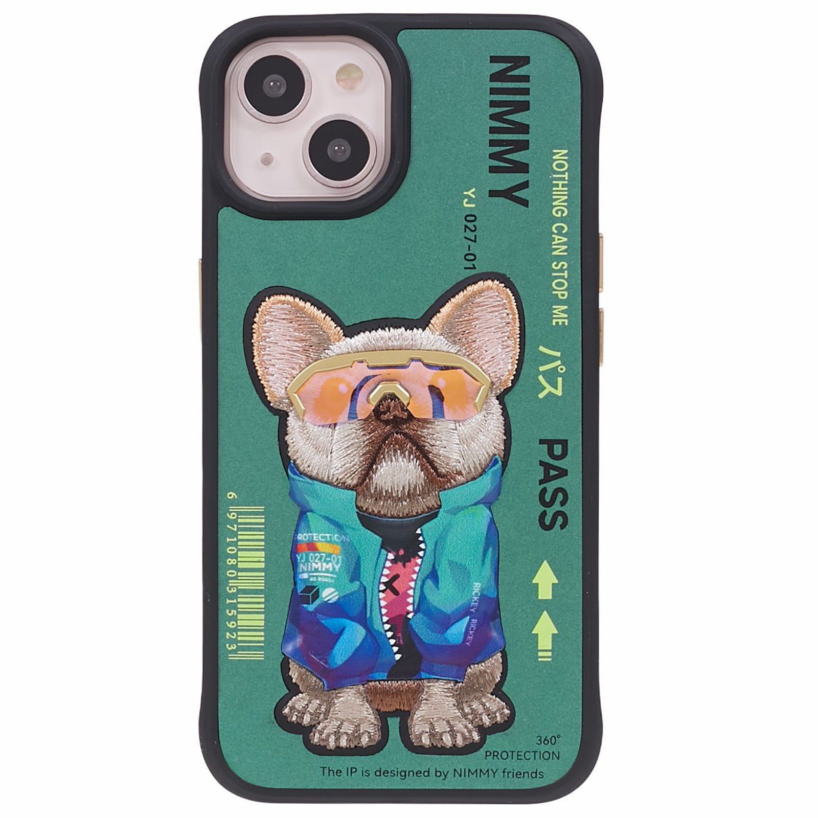 NIMMY PC TPU PU nárazuvzdorný kryt pro iPhone 14 Anti-Drop Cool vyšívané pouzdro na telefon NIMMY PC TPU PU nárazuvzdorný kryt pro iPhone 14 Anti-Drop Cool vyšívané pouzdro na telefon